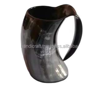 Mug à boire en corne de buffle de style ethnique de qualité supérieure, sculpté à la main, pour le service de boissons traditionnelles, type tankard, design moderne et luxueux, motif ours, pour café - Product Image 6