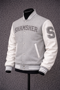 Factory Made Bulk Wholesale Men Wool Winter Bomber Jackets Custom Design Breathable Stand Collar Leather Sleeves Varsity Jacket - Product Image 5