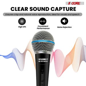 Microfono Dinamico Professionale per Karaoke, Palco e Studio - Microfono Cablato XLR - Product Image 3