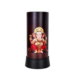 Lámpara de Mesa LED Lord Ganesha, Luz Divina, Lámpara Nocturna Espiritual, Acabado en Madera, Decoración para el Hogar, Regalo para Meditación, Pooja, Ambiente - Product Image 1