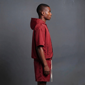 2027 Custom logo <b>Men</b> Nylon Windbreaker Jacket and <b>Shorts</b> Tracksuit Set full Zip Two Piece <b>Lightweight</b> solid Color <b>men's</b> Sets - Product Image 2