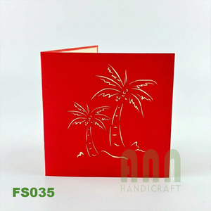 Tarjeta de Felicitación 3D Pop-up de Palmera, Hecha a Mano, Impresa Personalizada, de Alta Calidad, con Recorte de Papel, Regalo de Agradecimiento, ANN HANDICRAFT FS035 - Product Image 2