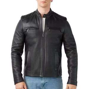 Chaqueta de Motocicleta de Cuero Genuino para Hombre, a la Moda, MOQ Bajo, la Más Popular, de Calidad, Personalizada, Resistente al Viento, para Invierno, Hecha en Pakistán - Product Image 4