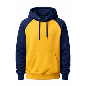 Sudadera Deportiva de Manga Raglán Bicolor OEM, Verde Bosque y Crema en Contraste, Sudadera de Alta Calidad para Hombre, Estilo Urbano - Product Image 1