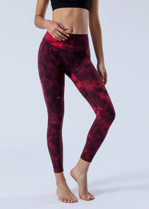 เลกกิ้งกีฬาผู้หญิงผ้าฝ้ายใยไผ่ 100% ระบายอากาศได้ดี ไร้ตะเข็บ เอวกลาง  รับสกรีนโลโก้  ผ้ายืดถักแน่น  สำหรับออกกำลังกาย - Product Image 4