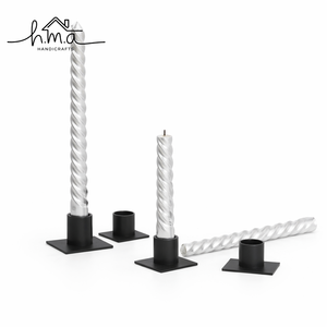 Ensemble de 2 porte-bougies minimalistes en laiton, support élégant pour bougies coniques, centre de table moderne, décoration décorative pour la maison - Product Image 4