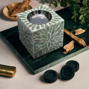 Luxury Mother of Pearl <b>Bakhoor</b> Incense Burner Set Mabkhara <b>Oud</b> Charcoal Burner with Storage Box Decorative Tray - Product Image 6