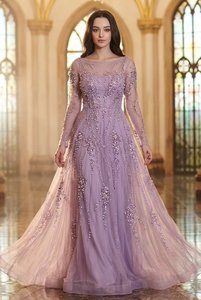 Vestidos de Noche de Lujo Plateados Estilo Sirena de Dubái, Vestidos Formales con Cuentas de Cristal Estilo Árabe, Vestido de Fiesta con Lentejuelas y Espalda Descubierta con Manga Casquillo - Product Image 3