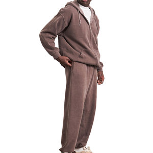 ชุดวอร์มซิปทรงหลวมคุณภาพสูง พิมพ์โลโก้ได้ตามต้องการ สไตล์ล่าสุด คุณภาพเยี่ยม MOQ ต่ำ สำหรับผู้ชาย - Product Image 2