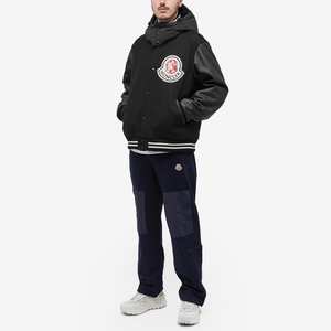 Premium Custom Varsity Jacket Men Streetwear Letterman Jacket <b>Detachable</b> Hood PU Leather <b>Sleeve</b> Baseball Bomber Jacket Unisex - Product Image 5