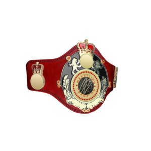 Cinturón de Campeón de Lucha Libre, Diseño de Lujo en Cuero Rojo, Corona con Detalle de León Dorado, Personalizable - Product Image 6