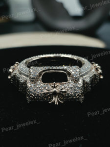 Iced Out <b>Watch</b> <b>Case</b> Rhodium Plated Cross Bezel For Fully Diamond Custom Moissanite Digital Men <b>Watch</b> Cover - Product Image 2