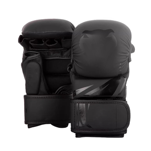 Custom logo PU Leather Boxing Training Gloves Thickened Wear-resistant MMA Sparring <b>Half</b> Finger Gloves - Product Image 5