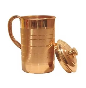 Modern Style Eco-Friendly Durable Copper Water Jug Pure Pitcher Customizable Size Color for Kitchen Dining <b>Table</b> Health Drinking - Product Image 6