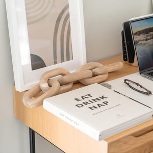 Acacia Wood Chain Link Decor, <b>Coffee</b> <b>Table</b> Accessories, Bookshelf Decors, Sculpture for Shelves, Wooden Decorative Object - Product Image 2