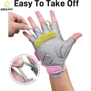 Guantes de Ciclismo para Hombre y Mujer, Medios Dedos, con Almohadilla Antideslizante y Absorbente de Impactos para Ciclismo, Entrenamiento, Ejercicio al Aire Libre - Product Image 4