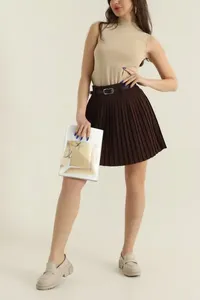 Falda de Mujer, Nuevo Estilo, el Mejor Diseño, Falda con Estampado Estilo Verano, Faldas de Cintura Alta para Mujer en Colores Sólidos a Precio Económico - Product Image 4