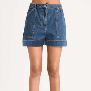 Shorts de Mezclilla de Alta Calidad para Mujer, Estilo Urbano, con Múltiples Bolsillos, Color Sólido, Ajuste Cómodo, Transpirables y Ecológicos - Product Image 3