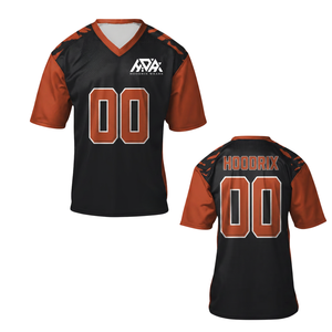 Custom Team Logo Name American Football Fan Jersey Breathable Quick Dry Sportswear Polyester V-Neck High School Apparel For Men - Product Image 1