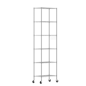 Étagère de cuisine de luxe en acier inoxydable argenté à 6 niveaux, organisateur de rangement multi-couches pour assiettes, bols, bouteilles, ustensiles à prix avantageux - Product Image 5