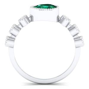 REYES – bagues de luxe en argent Sterling 925 pour femmes, pierres précieuses émeraude taillées en poire de 0.75 Carat, certifiées GRA, bijoux fins en Moissanite - Product Image 4