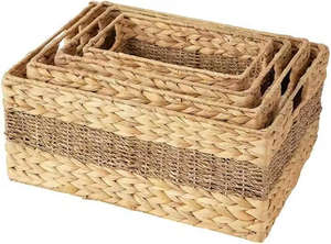 Cesta de Almacenamiento Decorativa de Ratán Natural, Diseño Nuevo, Tejida a Mano, para Artículos Diversos, Organizador de Mimbre - Product Image 3