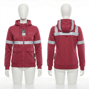 Sudadera con Capucha para Hombre y Mujer, 320 GSM, Algodón y Poliéster, Forro Polar, Panel Reflectante Morado en el Pecho y las Mangas, Logotipo Personalizado con Bordado e Impresión - Product Image 2