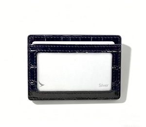 [Mejor Valorado] Cartera Delgada de Cuero Genuino Castello con Grabado de Cocodrilo y Combinación de Colores en Poliéster Abierto - Product Image 4