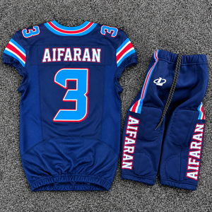 Conjunto de Pantalones y Camiseta de Fútbol Americano Personalizados, Color Azul Marino, para Adultos, Transpirables, con Cuello en V, Uniforme de Equipo, Antibacterianos, Anti-UV, Sin Mangas - Product Image 2