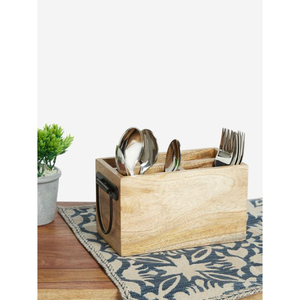 Porta cubiertos de calidad estándar, forma rectangular, para cucharas, tenedores y cuchillos, de bambú, a bajo precio. - Product Image 2