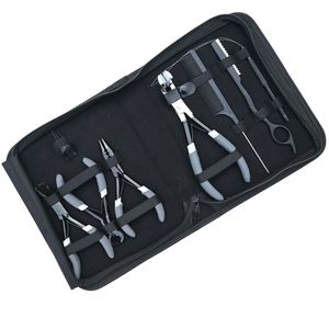 Kit d'outils pour extensions capillaires : Peigne à queue, Outil de séparation, Rasoir à doigts, Outil à boucle, Pince pour extensions adhésives, Coupe-keratine, Pince à sertir et à retirer les attaches - Product Image 1