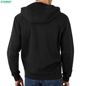 เสื้อฮู้ดซิปผู้ชาย ทรงปกติ สีพื้น เรียบง่าย ผ้าฝ้าย 100% เฟรนช์เทอร์รี่ เหมาะสำหรับใส่ในฤดูใบไม้ร่วง เสื้อฮู้ดและเสื้อสเวตเชิร์ตแบบเรียบ - Product Image 3