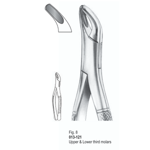 Forceps d'extraction dentaire Vitra Fig 8 |    Troisièmes molaires supérieures et inférieures |   Acier inoxydable |   Certifié CE - Product Image 1