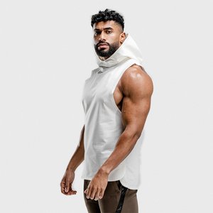 Men Bodybuilding Gym Training <b>Workout</b> Running Sleeveless <b>Hoodies</b> Slim Fits Cotton Polyester Pullover Sleeveless Hoodie - Product Image 2