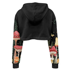 Hoodies pour femmes de haute qualité, confortables, vente en gros, style décontracté, crop top, sublimation, couleur unie, crop top sublimation - Product Image 6