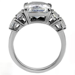 TK007 High Polished Stainless Steel <b>Ring</b> with AAA Grade CZ Clear-Dishes & <b>Plates</b> - Product Image 4