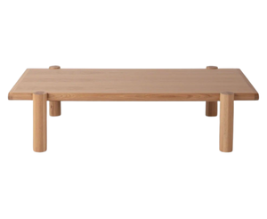 Mesa de Centro de Madera de Teca Kanzia de Diseño, Construcción Auténtica en Madera Sólida, Patas Cilíndricas Artísticas, Duradera, Ecológica y Minimalista - Product Image 6