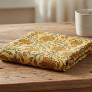 Tissu en coton imprimé de qualité supérieure, toucher doux et lisse, respirant, design ethnique inspiré de la nature, 44 - Product Image 1