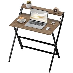 Walnut Wood Folding Computer <b>Desk</b> for Small Spaces Home Office <b>Foldable</b> <b>Desk</b> - Product Image 5
