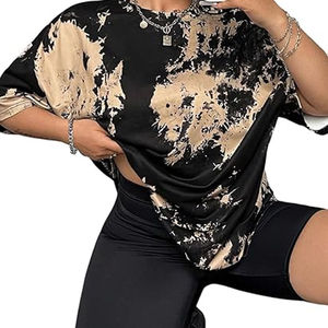 Camiseta Oversize Tie Dye para Mujer, Manga Corta, Corte Holgado, Cuello Redondo, Transpirable, Ropa de Verano, Moda, Camisetas de Alta Calidad - Product Image 5