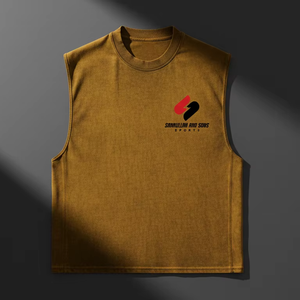 Camiseta Deportiva de Algodón para Hombre, sin Mangas, para Gimnasio, Ejercicio, Tejida, Ligera, Transpirable, Ropa Deportiva - Product Image 6