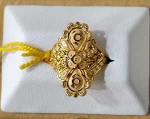 22K Solid Gold Women's Modern <b>Indian</b> Wedding Engagement <b>Ring</b> Luxury Statement Bridal Floral Filigree Daily Wear Finger <b>Ring</b> - Product Image 3