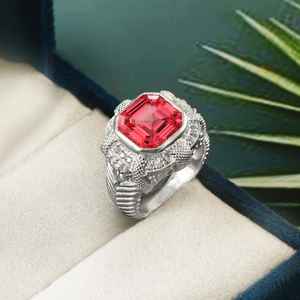 Anillo de Zafiro Rosa, Plata de Ley 925, Corte Cojín, Gema Preciosa, Anillo de Compromiso para Mujer, Regalo, Joyería Fina - Product Image 4