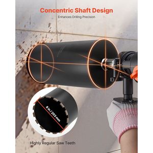 Punta da trapano a carotaggio da 8 pollici di diametro, 14 pollici di profondità di foratura, filettatura interna 1 1/4 7, saldatura ad alta precisione per muratura e cemento - Product Image 6