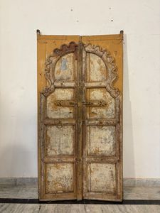 Porte en bois massif antique sculptée à la main avec cadre sculpté, porte d'entrée de luxe pour villas, restaurants, hôtels, meubles de maison - Product Image 4