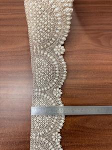 Cinta de Lujo Étnica India para Novias, con Encaje de Organza, Perlas, Lentejuelas y Bordado, de Cinco Pulgadas, para Decoración de Vestidos - Product Image 6