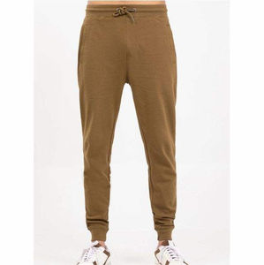 Winton Impex Men's Brown <b>Polyester</b> Canvas Lightweight Eco-Friendly Sporty Sweatpants Elastic Waist Drawstring Casual <b>Joggers</b> - Product Image 1
