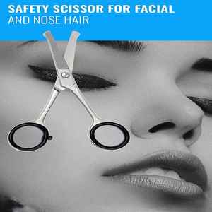 2025 Stainless Steel Eyebrow Nose Hair <b>Makeup</b> Scissors Curved Scissors <b>Tool</b> Rounded Tips Facial Scissors Free Samples For Bulk - Product Image 5