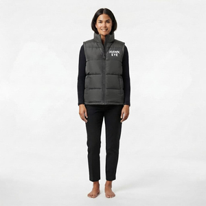 Chaleco Acolchado Sin Mangas para Mujer, Chaqueta de Invierno con Cuello Alto, Ropa Casual para Exteriores, Color Sólido - Product Image 5