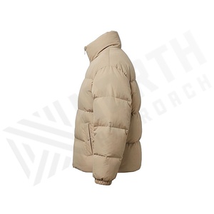 เสื้อแจ็คเก็ตผู้หญิงฤดูหนาวคอตั้งแขนยาวหนาเต็มตัวกันลมไส้โพลีเอสเตอร์สีทึบปิดด้วยซิป - Product Image 3